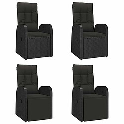 Acheter Maison Chic Mobilier à dîner 5 pcs de jardin avec coussins - Ensemble table et chaises d'extérieur - Salon/Mobilier de jardin classique Noir Résine tressée -MN59460