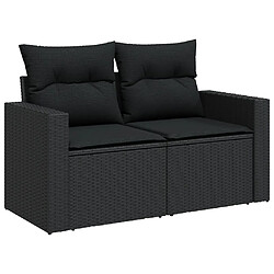 Acheter vidaXL Salon de jardin 5 pcs avec coussins noir résine tressée