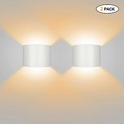 Stoex Lot de 2 Applique Led Mural 12W Moderne Blanc Lampe Up Down Design pour Salon Chambre Couloir (Blanc Chaud )