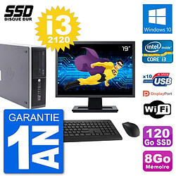 PC HP Compaq Pro 6300 SFF Ecran 19" i3-2120 RAM 8Go SSD 120Go Windows 10 Wifi - Occasion