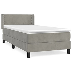 vidaXL Sommier à lattes de lit et matelas Gris clair 100x200cm Velours