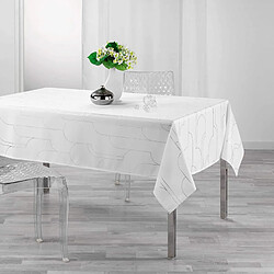 Douceur D'Interieur Nappe polyester imprimée Domea - 150 x 300 cm - Blanc / Argent