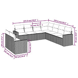 Avis Maison Chic Salon de jardin avec coussins 9 pcs, Ensemble Tables et chaises de jardin, marron résine tressée -GKD593011