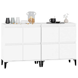 Acheter Maison Chic Ensemble de 2 Buffets,commode,console pour rangement blanc 60x35x70 cm bois d'ingénierie -MN15256