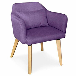 Paris Prix Lot de 2 Fauteuils Scandinave en Tissu Delante 67cm Violet