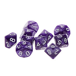 10pcs Dix Faces De Dés D10 Jouer D & D Jeux Rpg Parti Dices Purple D10 Dice