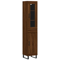 vidaXL Buffet haut Chêne marron 34,5x34x180 cm Bois d'ingénierie