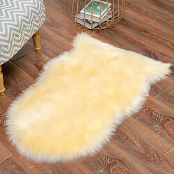 LUUCOZK Tapis moelleux en fausse fourrure Tapis à poils longs pour chambre à coucher SalonChambre-Beige-40x60cm 1p 