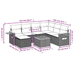 vidaXL Salon de jardin avec coussins 8 pcs beige résine tressée pas cher