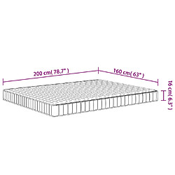 vidaXL Matelas en mousse moyennement doux 160x200 cm pas cher