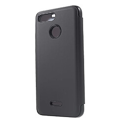 Etui en PU surface de rétroviseur de fenêtre de vue noir pour votre Xiaomi Redmi 6