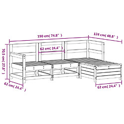 vidaXL Salon de jardin 4 pcs bois de pin imprégné pas cher