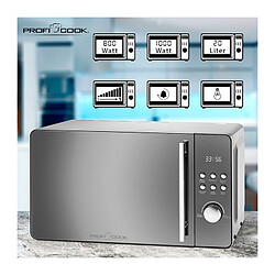 Micro-ondes avec gril 2en1 20L 1280W Proficook PC-MWG 1175 Silver pas cher