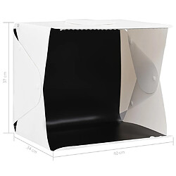 vidaXL Boîte à lumière studio LED pliable 40x34x37 cm Plastique Blanc pas cher