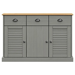 Maison Chic Buffet commode,console avec tiroirs pour rangement VIGO 113x40x75 cm gris bois massif de pin -MN22422 pas cher