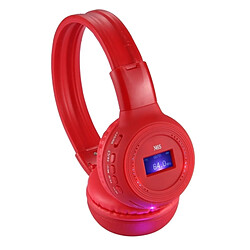 Wewoo Lecteur MP3 rouge pour Carte TF & Voyant LED et Fonction FM Casque Pliant Stéréo HiFi Sans Fil avec Écran LCD Fente