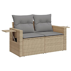 Acheter vidaXL Salon de jardin avec coussins 5 pcs beige résine tressée