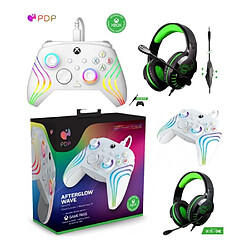 Casque PC PRO H3 SPIRIT OF GAMER XBOX ONE/S/X/PC + Manette XBOX ONE-S-X-PC Filaire AFTERGLOW XBX WAVE Blanche LED RGB Officielle 