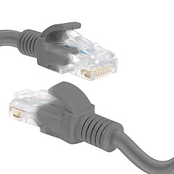 Câble Réseau Ethernet RJ45 Catégorie 6 Connexion Rapide Fiable 20m LinQ Gris