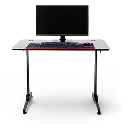 Acheter Pegane Table de bureau gamer, table de jeu en bois imitation carbone coloris noir / pieds en métal - Longueur 110 x Hauteur 75 x Profondeur 60 cm