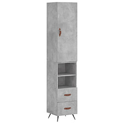 Maison Chic Buffet,Meuble de Rangement,commode pour salon,Cuisine Gris béton 34,5x34x180 cm Bois d'ingénierie -MN81716