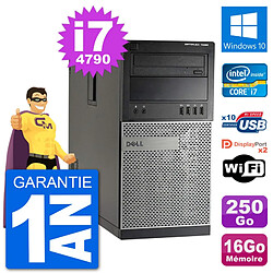 PC Tour Dell 7020 Intel Core i7-4790 RAM 16Go Disque Dur 250Go Windows 10 Wifi · Occasion 