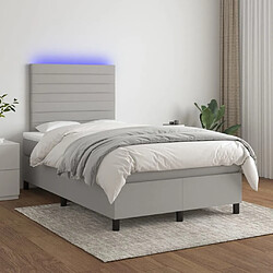 Sommier à lattes,Cadre à lattes de lit et matelas et LED pour Adulte Gris clair 120x200 cm -MN43647