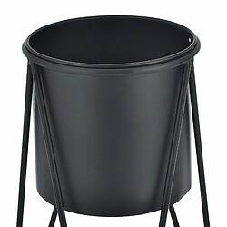 Helloshop26 Set de 2 supports de plante cache pot pot de fleur bac à fleurs vase métal noir 03_0006042/2