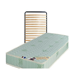 King Of Dreams Matelas 80x200 + Sommier + pieds + Oreiller Mémoire Offerts Mousse Poli Lattex Indéformable 18 cm Très Ferme 