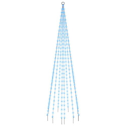 vidaXL Sapin de Noël sur mât de drapeau 310 LED Bleues 300 cm