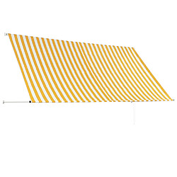 Acheter Maison Chic Store banne | Auvent rétractable de porte | Marquise Brise-soleil 300x150 cm Jaune et blanc -GKD63558