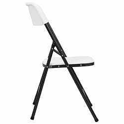 Acheter Maison Chic Lot de 4 Chaises de jardin,Fauteuil d'extérieur pliables PEHD Blanc -MN34827