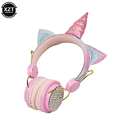 Avis GUPBOO Mignon Licorne Casque Casque avec Micro pour Filles Enfants Casque pour Ordinateur Portable Téléphones Mobiles PC MP3 Tablette Grenat