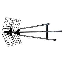 Antenne d'extérieur UHF Trinappe 4K HD amplifiée 57 dB - Filtre 4G, Prémontée, 470-790 MHz, Anti-corrosion