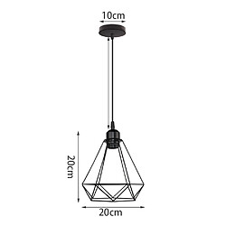 Stoex Vintage Suspension Lustre Abat-jour Cage forme Diamant Contemporain Luminaire La pas cher