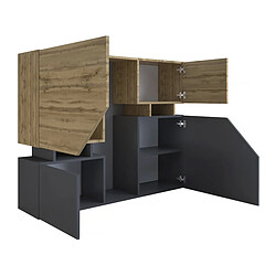 Acheter palozi home Ensemble de salon Ceelias - Buffet haut + table basse + meuble tv - Noir/Marron