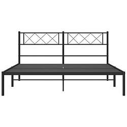 Acheter Maison Chic Lit adulte - Cadre de lit métal avec tête de lit,Structure du lit Contemporain pour chambre noir 140x200 cm -MN37022