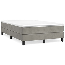 vidaXL Sommier à lattes de lit et matelas Gris clair 120x200cm Velours