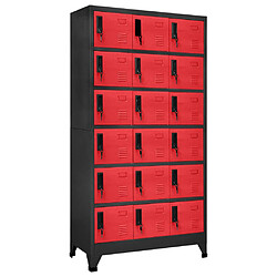 vidaXL Armoire à casiers Anthracite et rouge 90x40x180 cm Acier