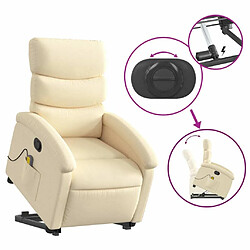 Maison Chic Fauteuil Relax pour salon, Fauteuil inclinable de massage Crème Tissu -GKD71546 pas cher