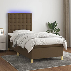 Sommier à lattes,Cadre à lattes de lit et matelas et LED pour Adulte Marron foncé 90x200cm -MN77093