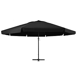 vidaXL Parasol de jardin avec mât en aluminium 500 cm noir