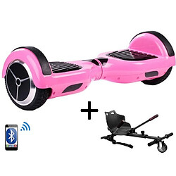 Air Rise Pack Hoverboard 6,5 Rose+ Hoverkart Noir avec Bluetooth sac de transport et télécommande 