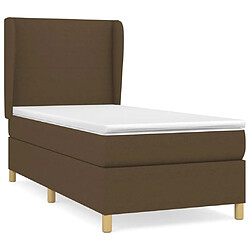 Maison Chic Structures de lit + matelas,Lit à sommier tapissier avec matelas Marron foncé 100x200 cm -MN36164