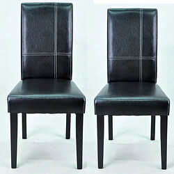 Dansmamaison Duo de chaises Simili Cuir Marron/Noir - SAMET