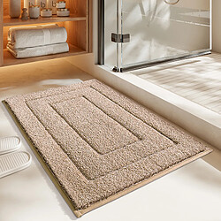 LUUCOZK Tapis de bain antidérapants, absorbants, à séchage rapide, décoration de salle de bain, gris clair-60x90cm 