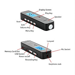 Dictaphone Audio HD Enregistrement Clair Avec Réduction De Bruit Et Chiffrement YONIS pas cher