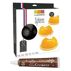 Scrapcooking Moule à gâteau semi-rigide 9 demi-sphères + 1 Stylo chocolat