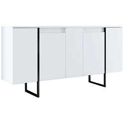 Hanah Home Buffet en aggloméré pieds en métal Luxe blanc et noir.