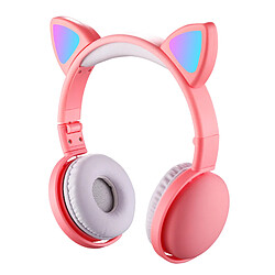 Casque d'oreille de chat Cat Casque Stéréo Réglable Bluetooth 5.0 Pour Filles Garçons Jaune